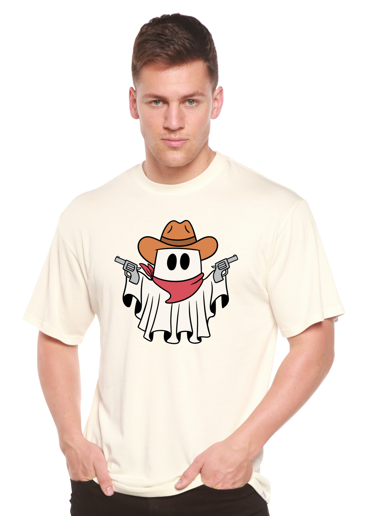 Cowboy Ghost Unisex Bamboo Viscose/Organic Cotton Short Sleeve Graphic T-Shirt