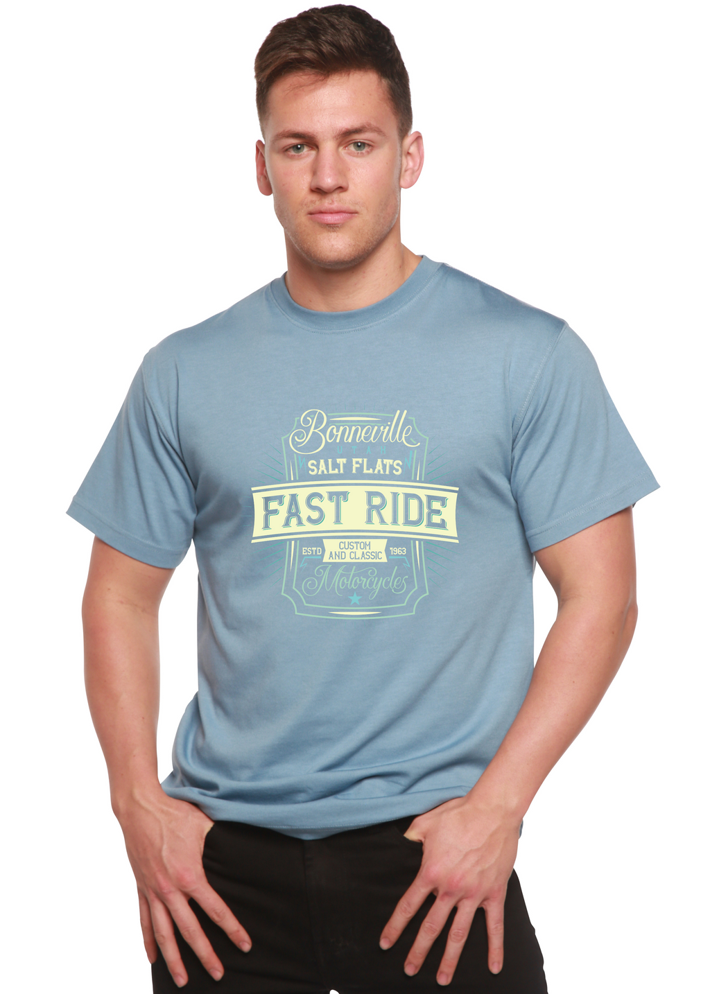 Fast Ride Men's Bamboo Viscose/Organic Cotton Short Sleeve Graphic T-Shirt