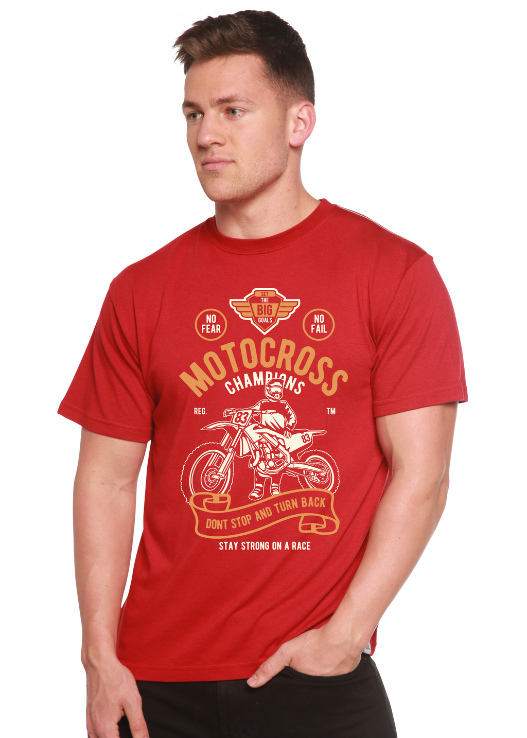 Motocross Champions Men's Bamboo Viscose/Organic Cotton Short Sleeve Graphic T-Shirt