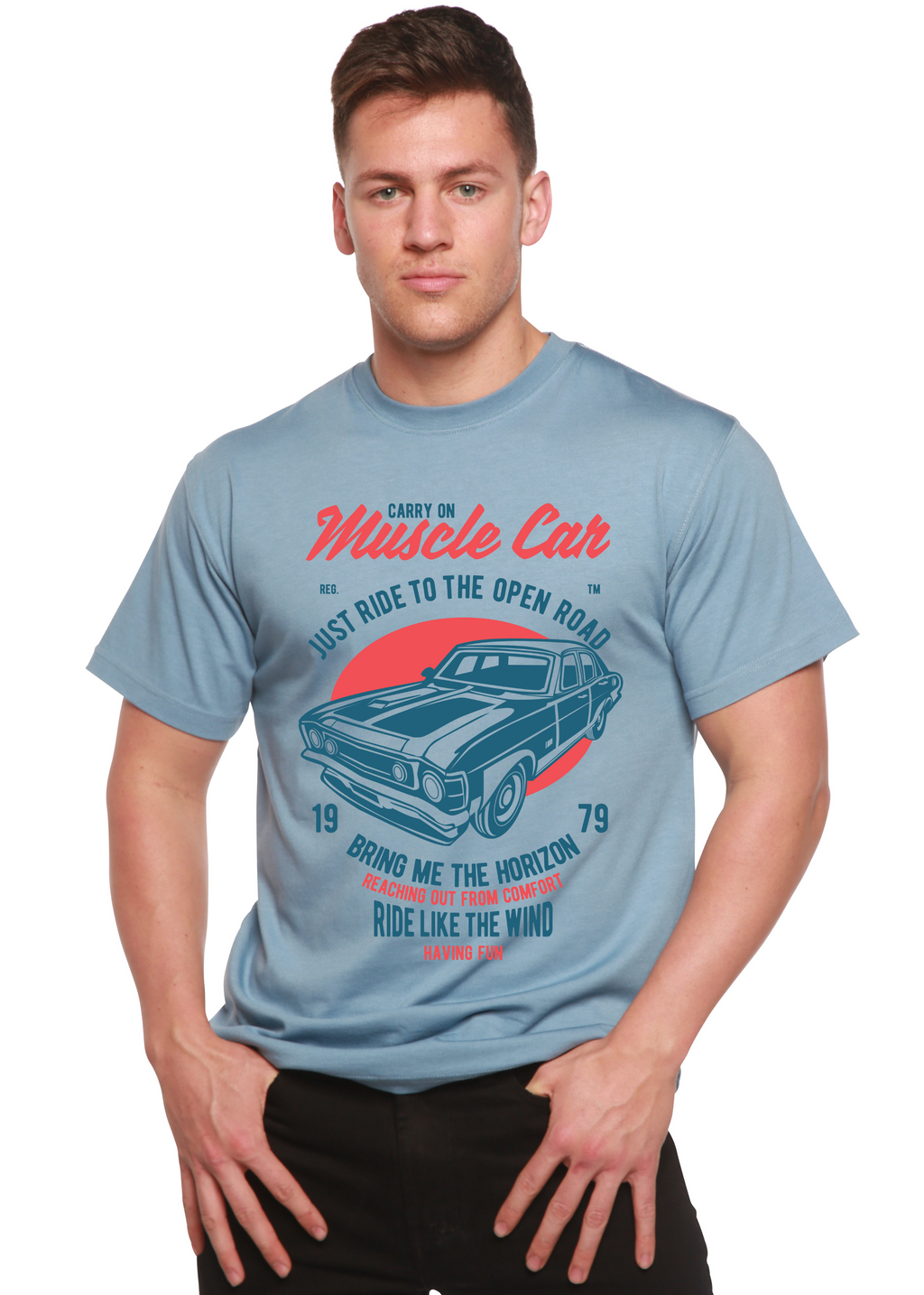 Muscle Car Spun Bamboo® Men's Bamboo Viscose/Organic Cotton Short Sleeve Graphic T-Shirt