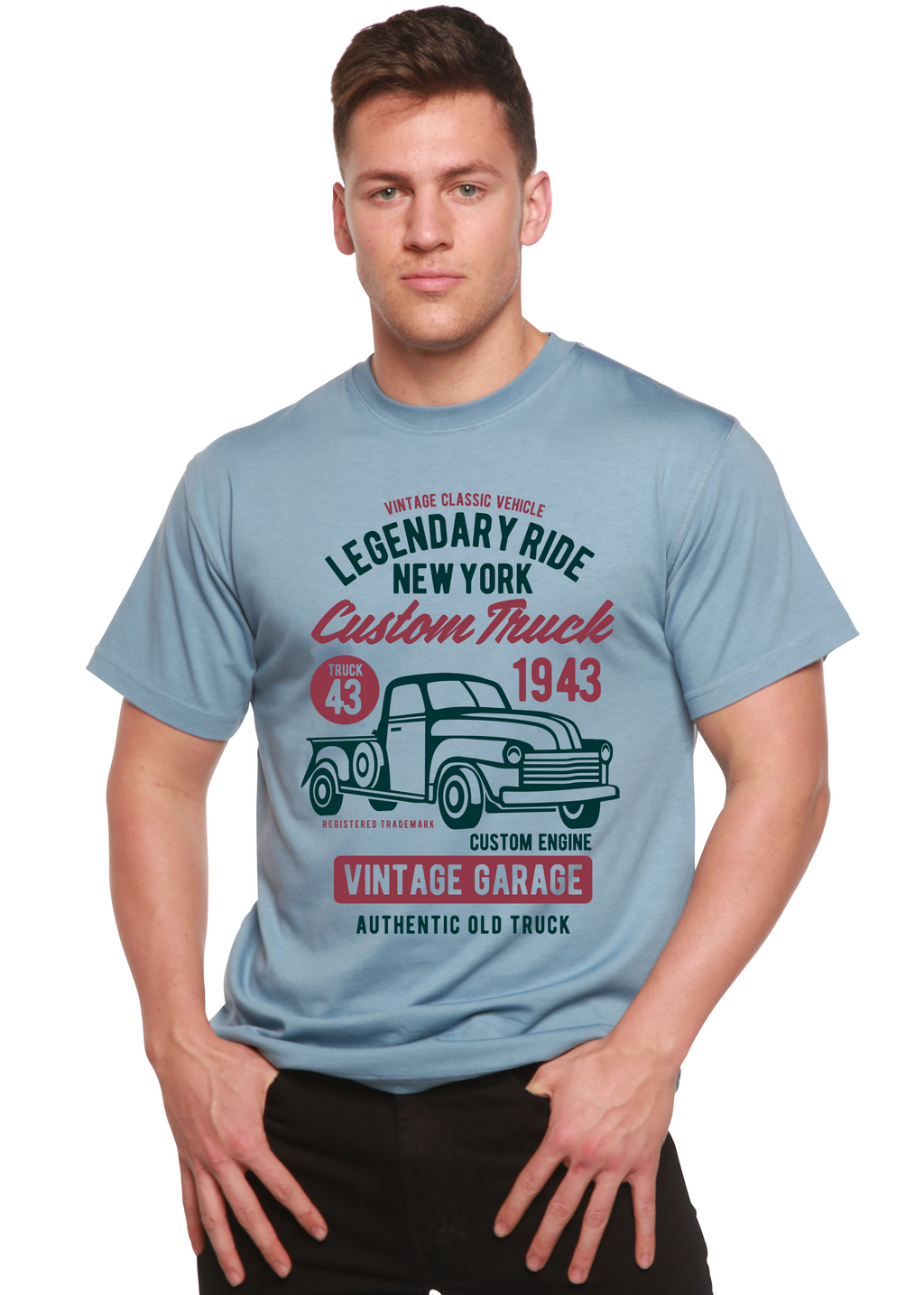 Legendary Ride Custom Truck Men's Bamboo Viscose/Organic Cotton Short Sleeve Graphic T-Shirt