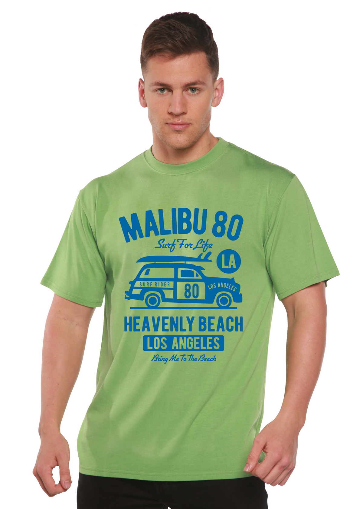 Malibu 80 Men's Bamboo Viscose/Organic Cotton Short Sleeve Graphic T-Shirt