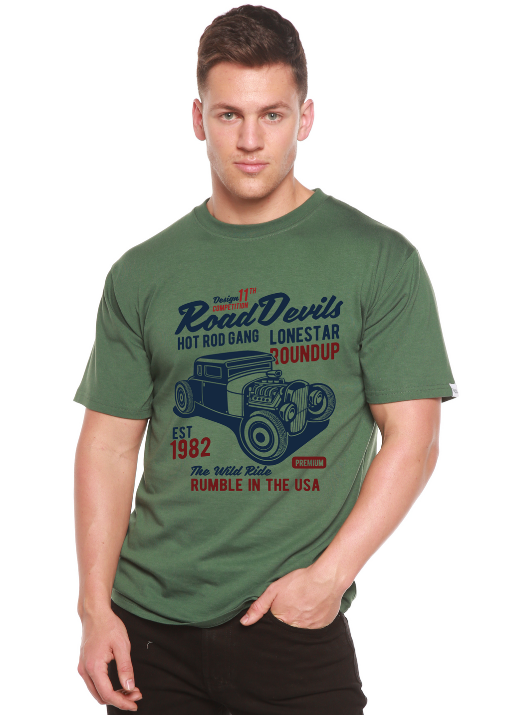 Road Devils Spun Bamboo® Men's Bamboo Viscose/Organic Cotton Short Sleeve Graphic T-Shirt
