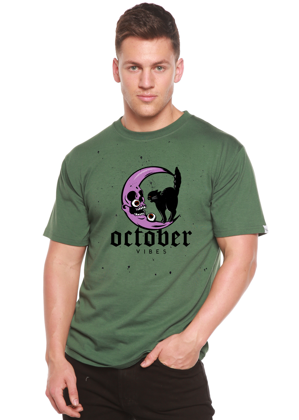 October Vibes Men's Bamboo Viscose/Organic Cotton Short Sleeve Graphic T-Shirt