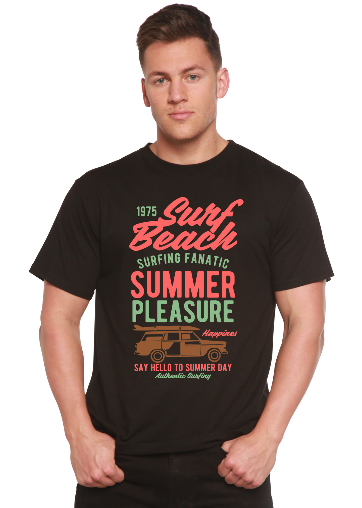 Surf Beach Spun Bamboo® Men's Bamboo Viscose/Organic Cotton Short Sleeve Graphic T-Shirt