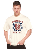 Born To Skate 1991 New York Men's Bamboo Viscose/Organic Cotton Short Sleeve Graphic T-Shirt