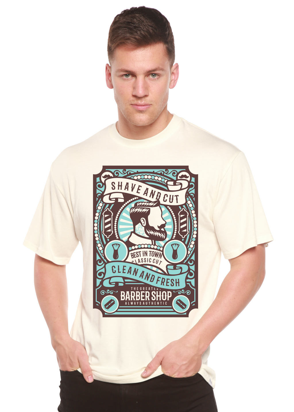 Shave and Cut Spun Bamboo® Men's Bamboo Viscose/Organic Cotton Short Sleeve Graphic T-Shirt