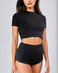 90s Baby Tee - Cloud Set Black