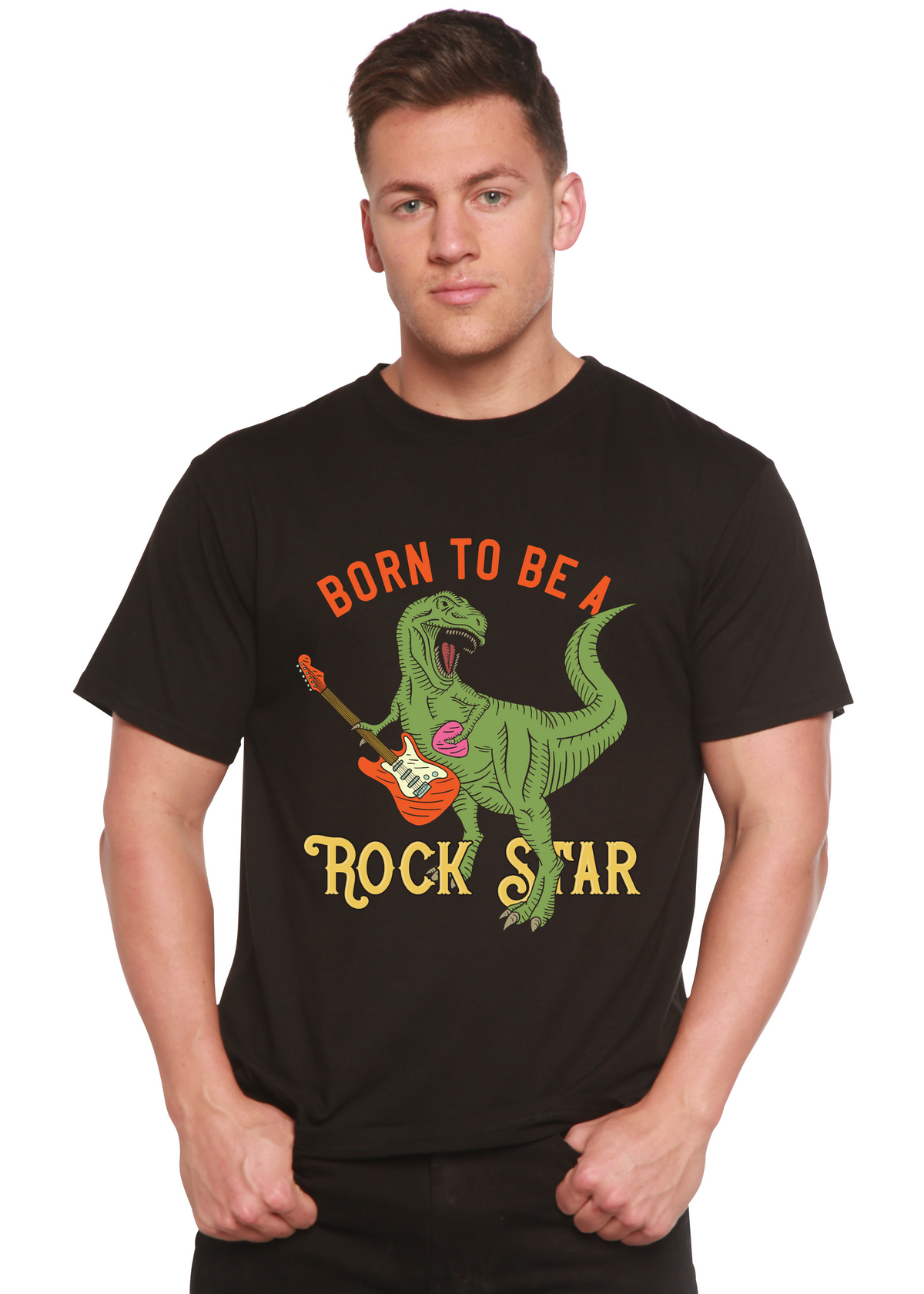 Born To Be A Rock Star Men's Bamboo Viscose/Organic Cotton Short Sleeve Graphic T-Shirt