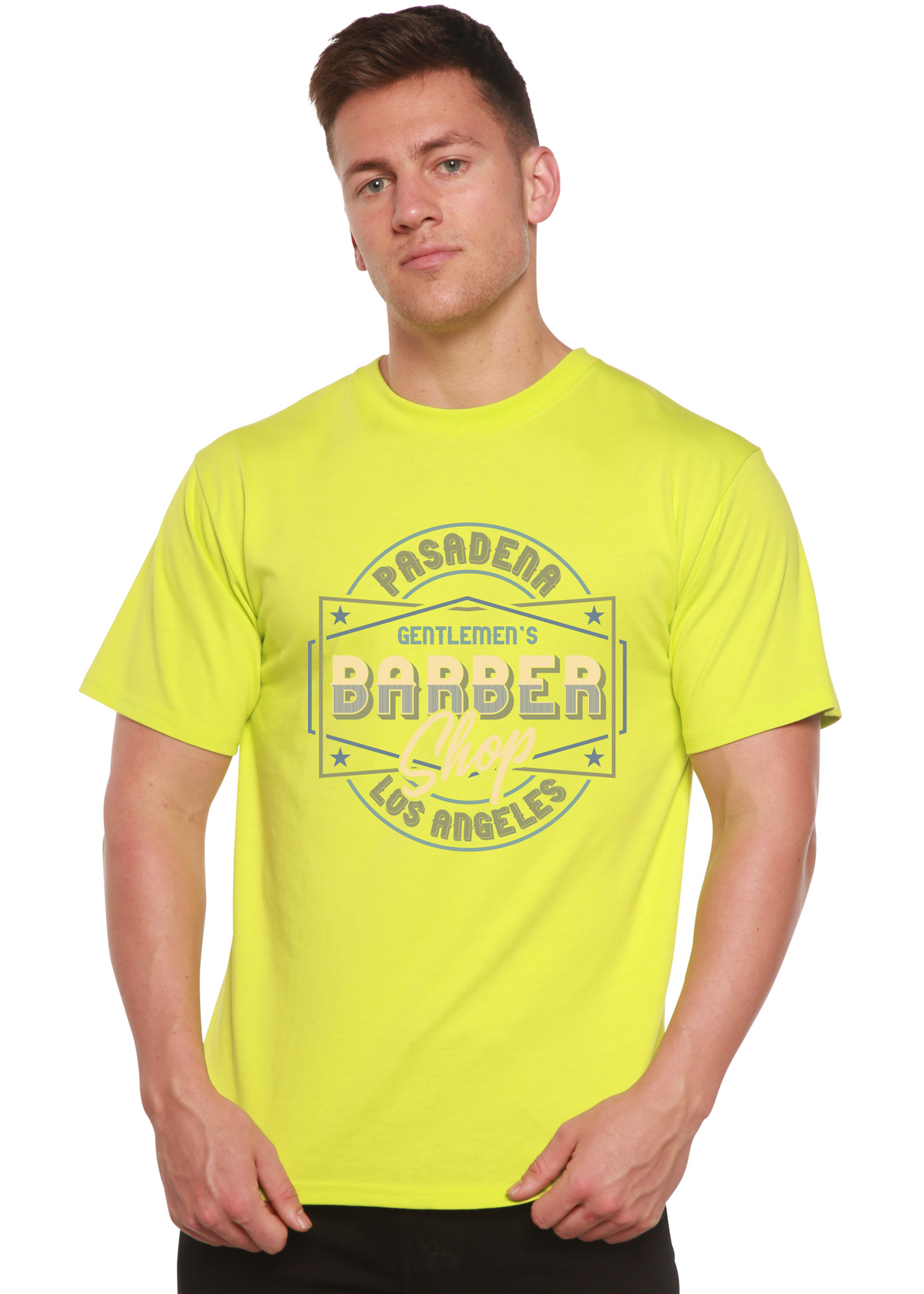 Gentlement's Barber Shop Men's Bamboo Viscose/Organic Cotton Short Sleeve Graphic T-Shirt