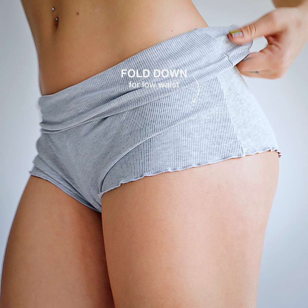 90s Boyshort - Cloud Set Grey