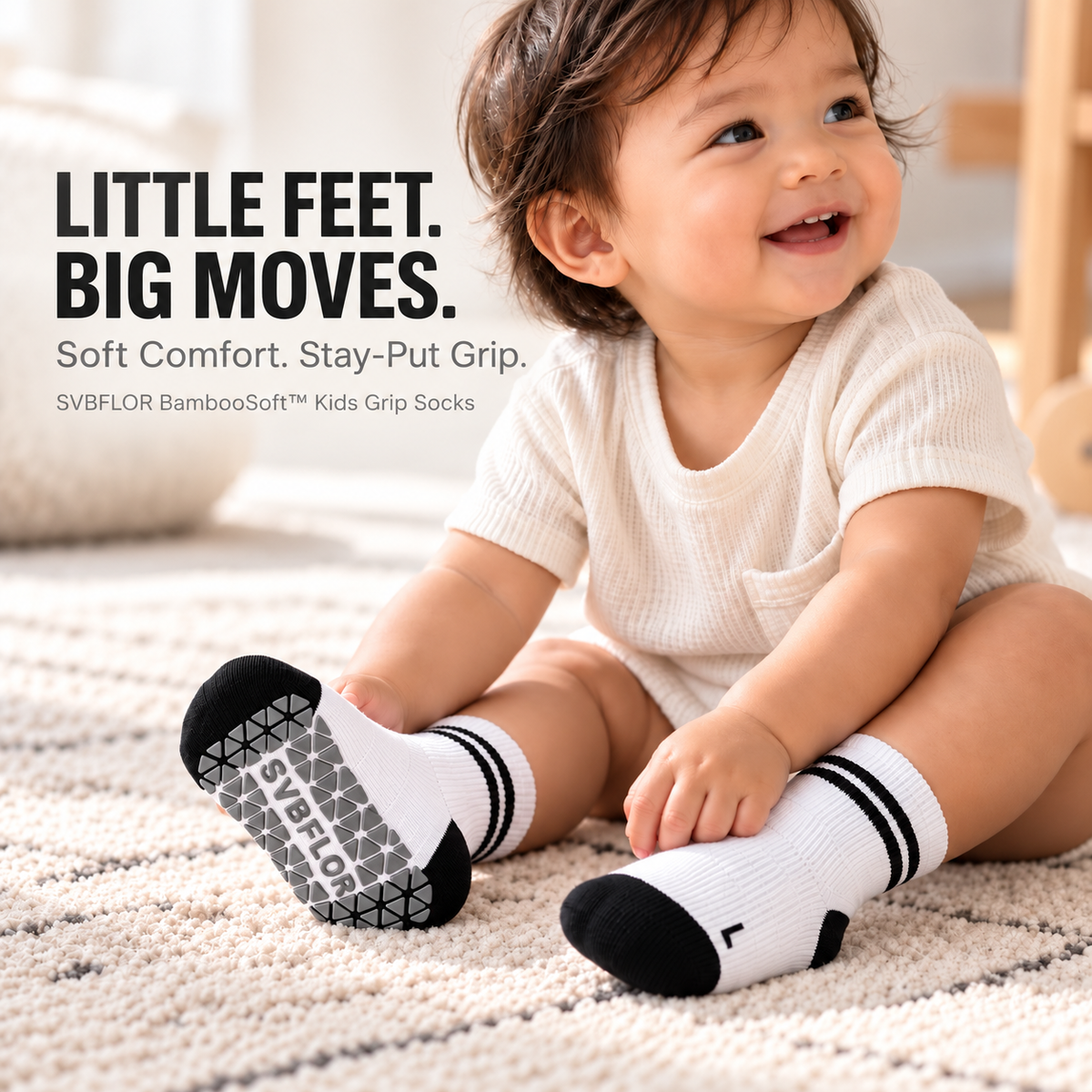 Kids Stay-Up Grip Socks