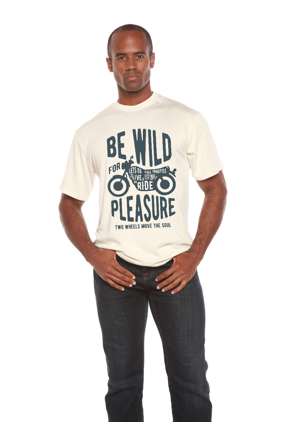 Be Wild Men's Bamboo Viscose/Organic Cotton Short Sleeve Graphic T-Shirt