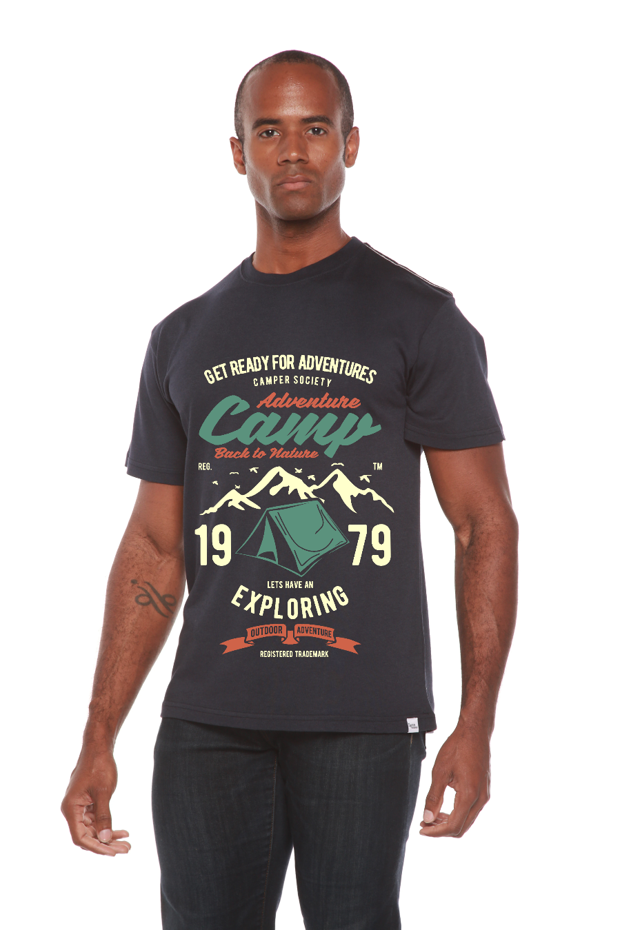 Camp Adventure Men's Bamboo Viscose/Organic Cotton Short Sleeve Graphic T-Shirt
