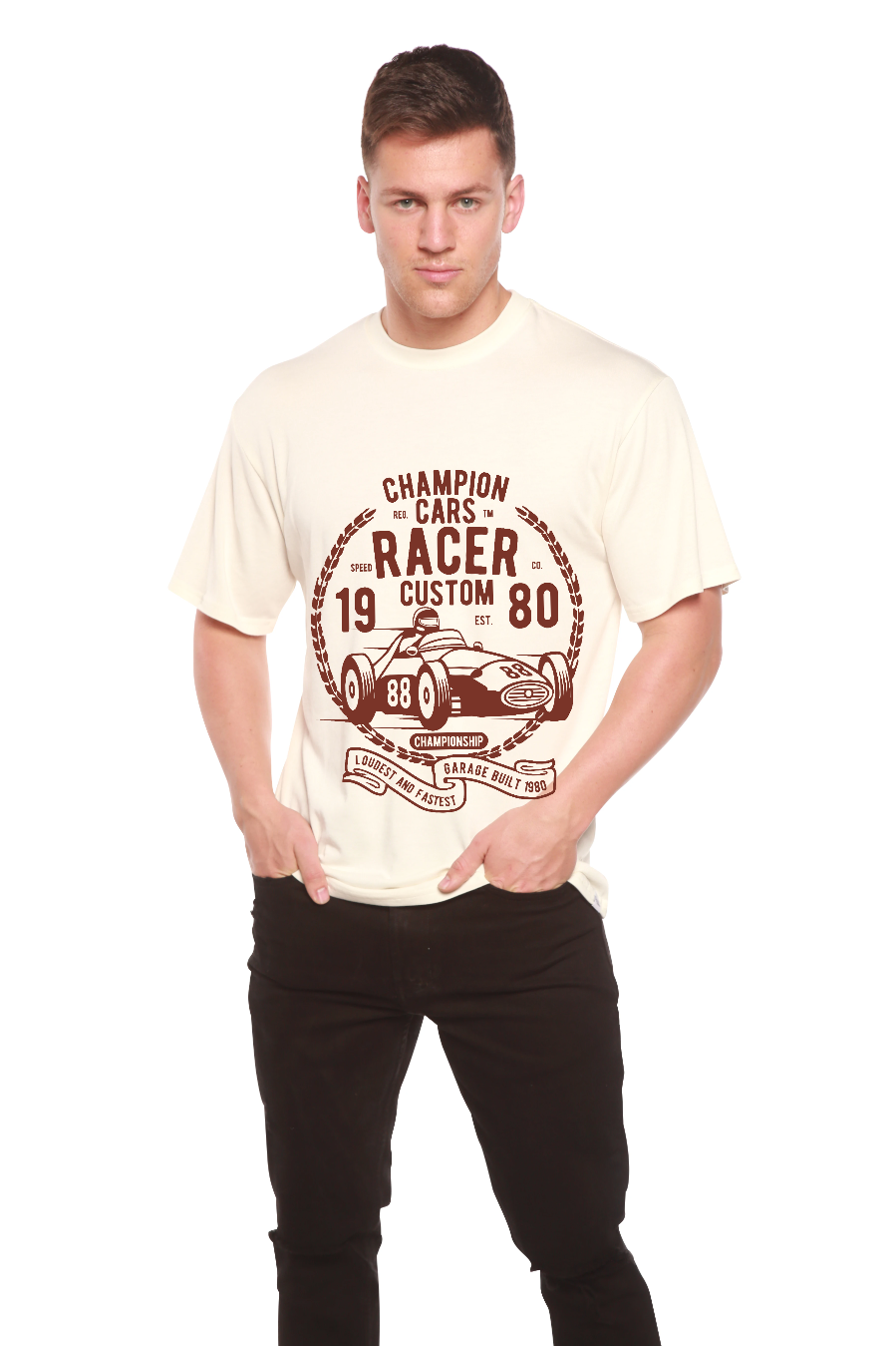 Champions Cars Men's Bamboo Viscose/Organic Cotton Short Sleeve Graphic T-Shirt