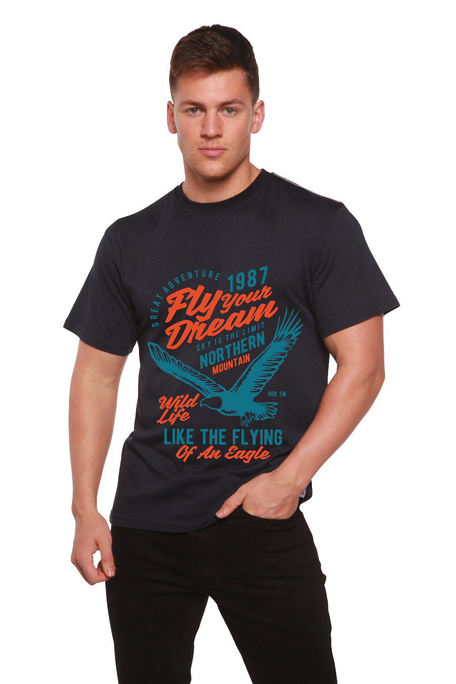 Fly Your Dream Men's Bamboo Viscose/Organic Cotton Short Sleeve Graphic T-Shirt