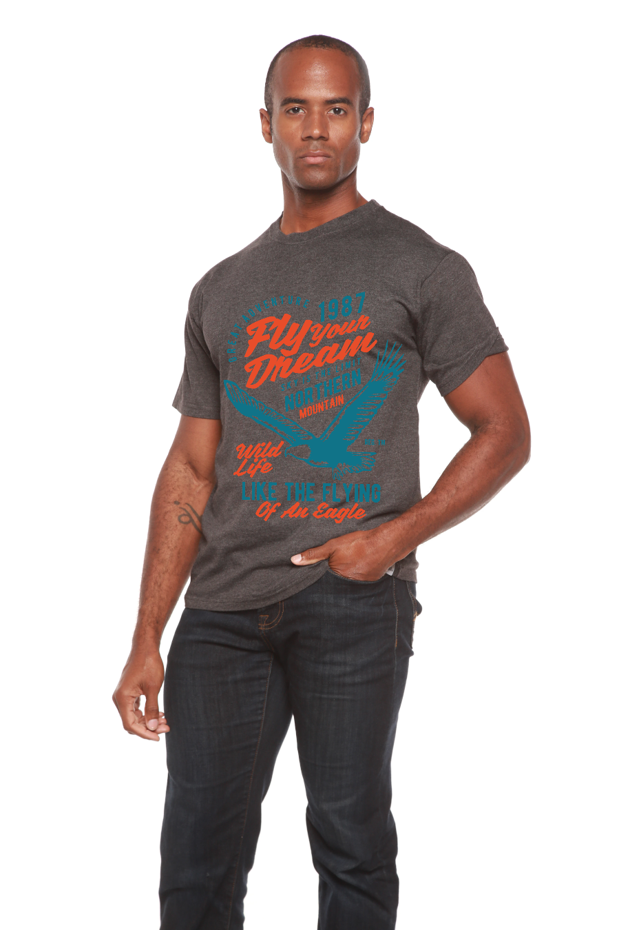 Fly Your Dream Men's Bamboo Viscose/Organic Cotton Short Sleeve Graphic T-Shirt