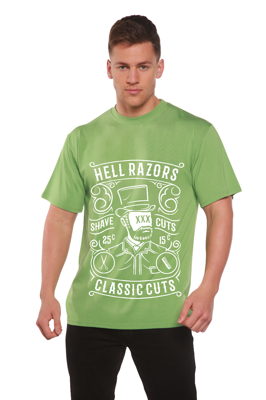 Hell Razors Men's Bamboo Viscose/Organic Cotton Short Sleeve Graphic T-Shirt